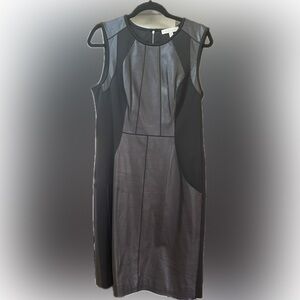 Etc. by Carlisle, beautiful leather and spandex dress black and brown‎ size 10